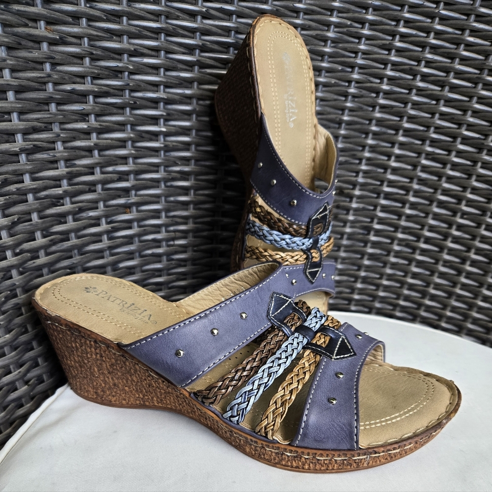 Womens Sandal Spring Step Multi Color Wedge Slip On ComfortSize US 8 EU 39